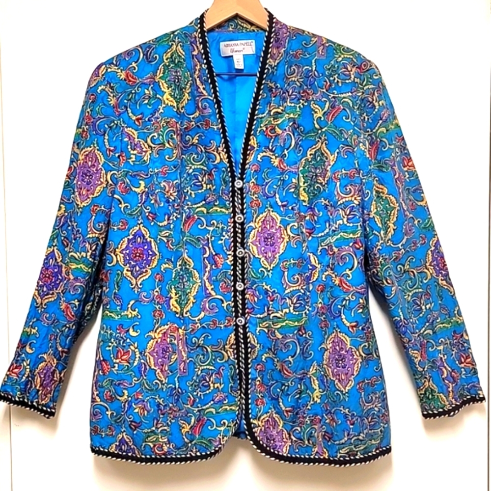 VTG | Adrianna Papell | Silk Baroque Print Blazer
